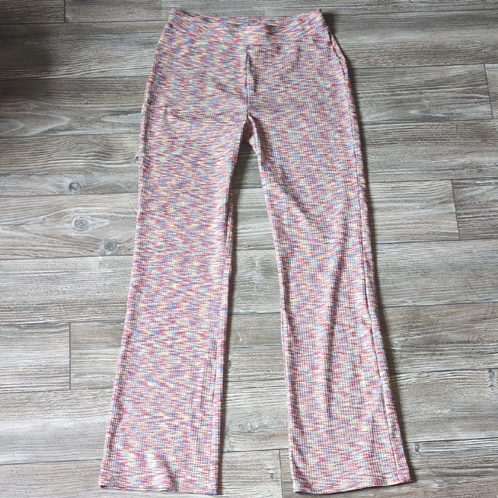 Forever 21 Multi-Color Ribbed Flare Pants S